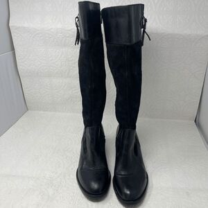 Born Uchee Black Leather and Suede knee-high boots Sz 11 M